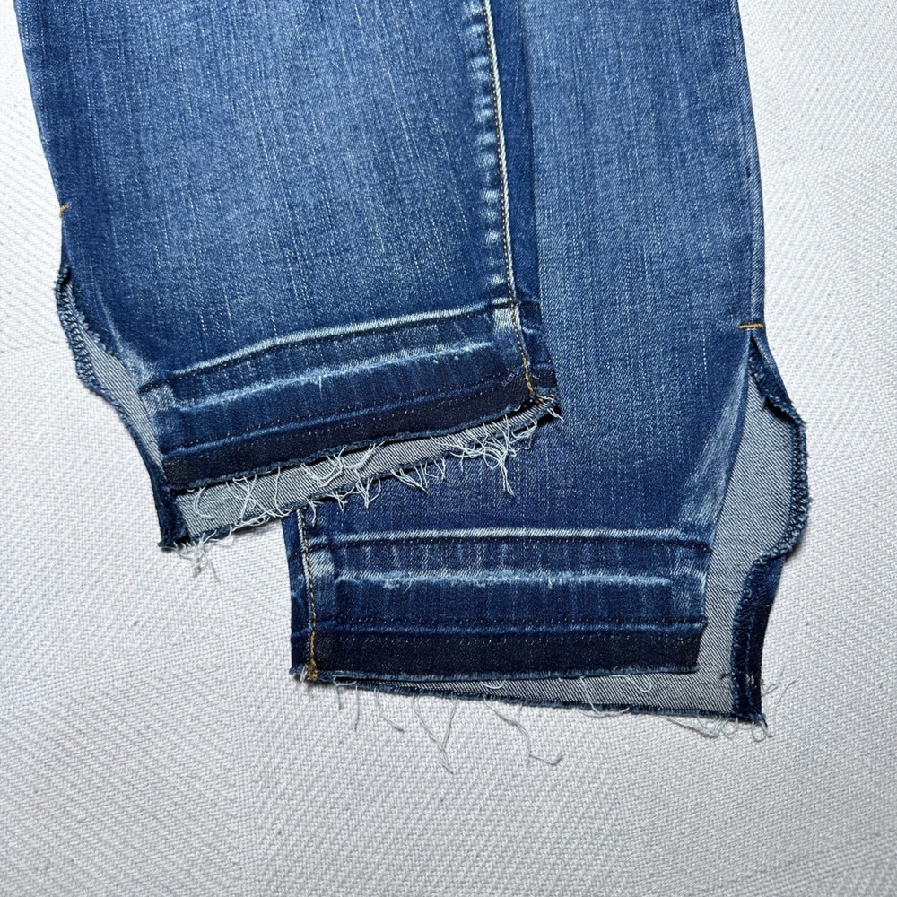 Judy Blue Skinny Jeans Women 24W‎ Raw Released Hem Side Slit Medium Wash Blue - Picture 3 of 16